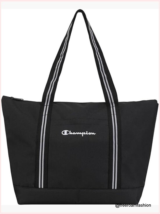 Handbags - Durable Polyester Tote Bag with Zip Closure and Mesh Pockets